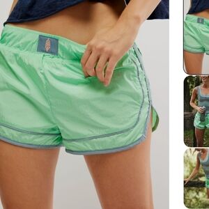 Free People Women's Mint Green Athletic Shorts Size LARGE